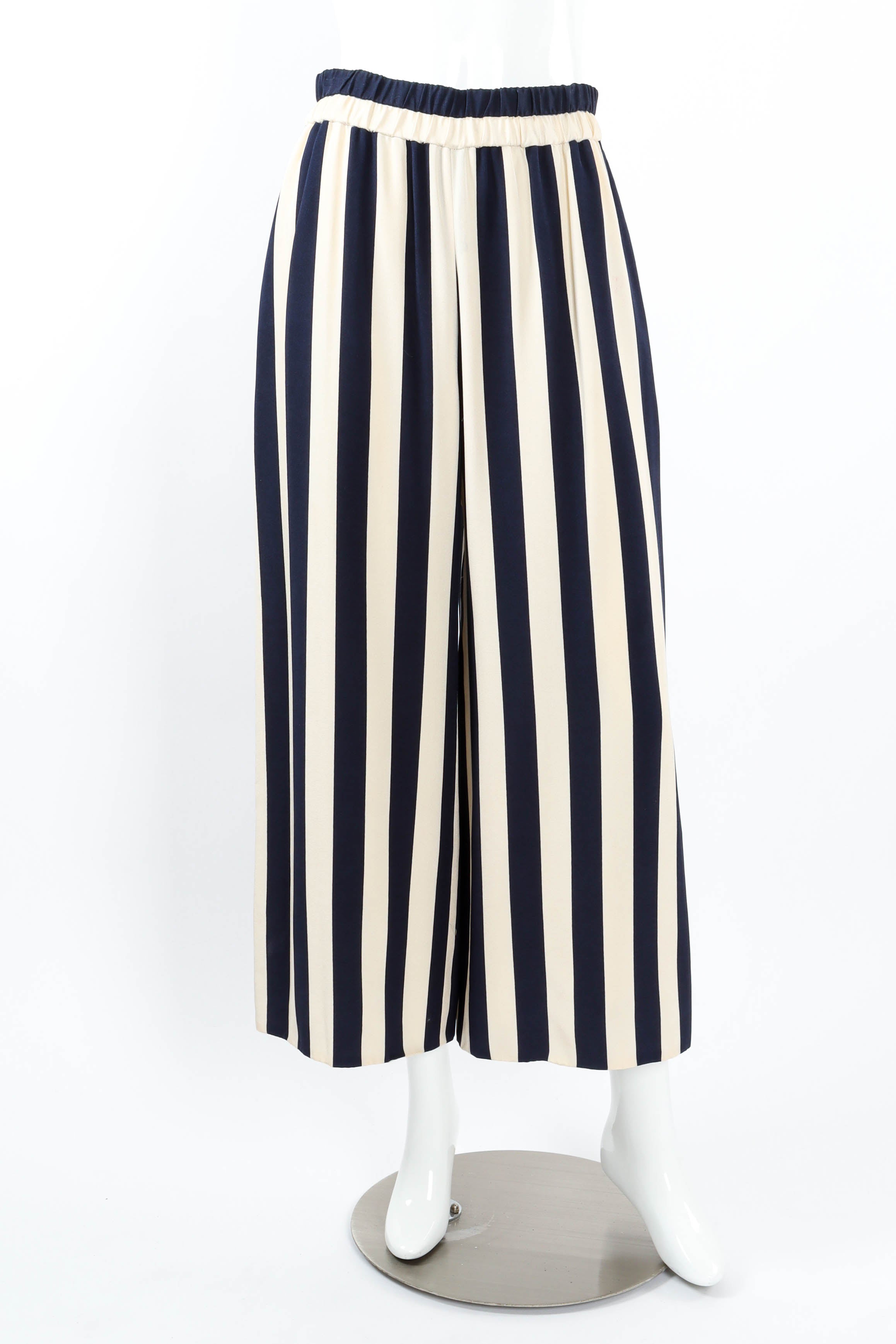 Vintage Hanae Mori Nautical Stripe Culotte on mannequin front @ Recess LA