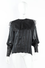 Vintage Hanae Mori Stripe Mesh Blouse mannequin front @ Recess Los Angeles