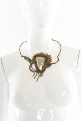 Unique mixed metal abstract vintage collar necklace on mannequin @recessla