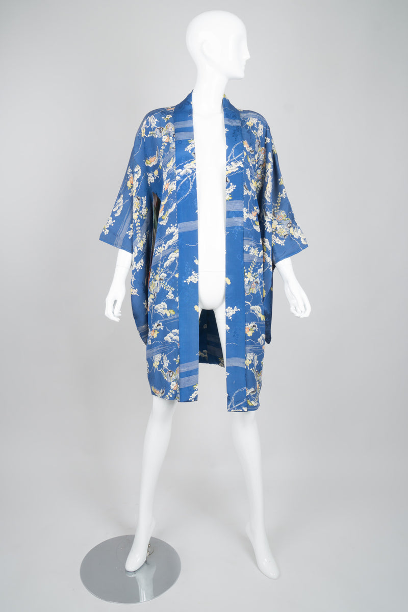 Japanese Breezy Bonsai Vintage Silk Haori Kimono Jacket