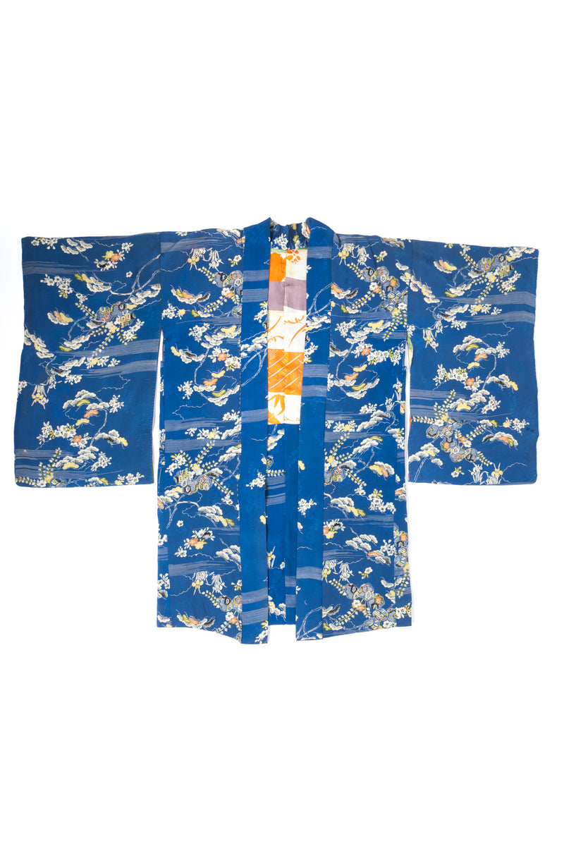 Japanese Breezy Bonsai Vintage Silk Haori Kimono Jacket