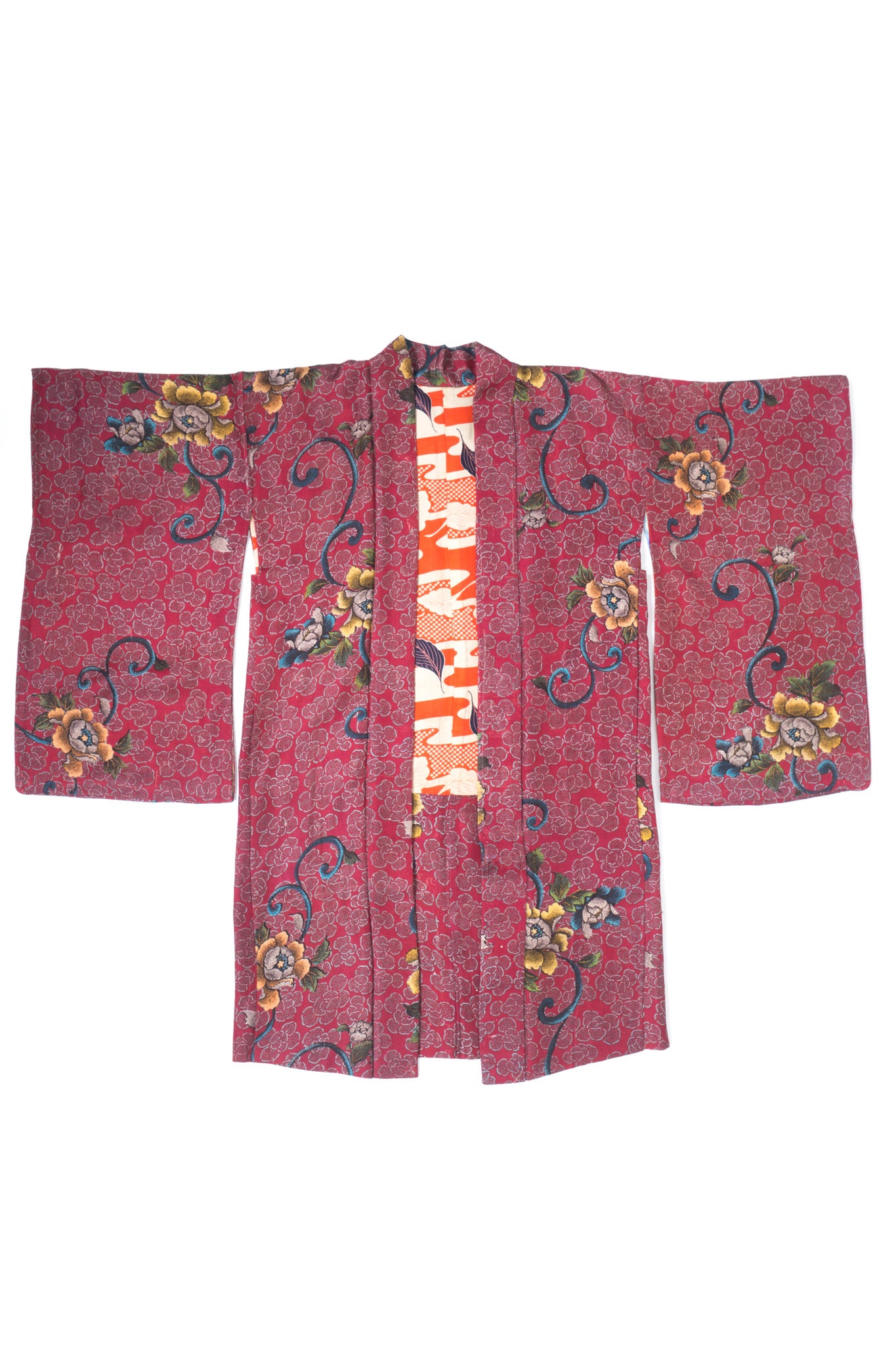 Japanese Floral Rose Blossom Gucci Style Vintage Kimono