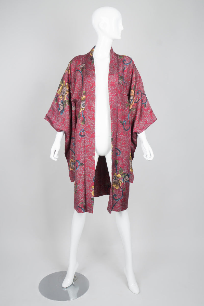 Japanese Floral Rose Blossom Gucci Style Vintage Kimono