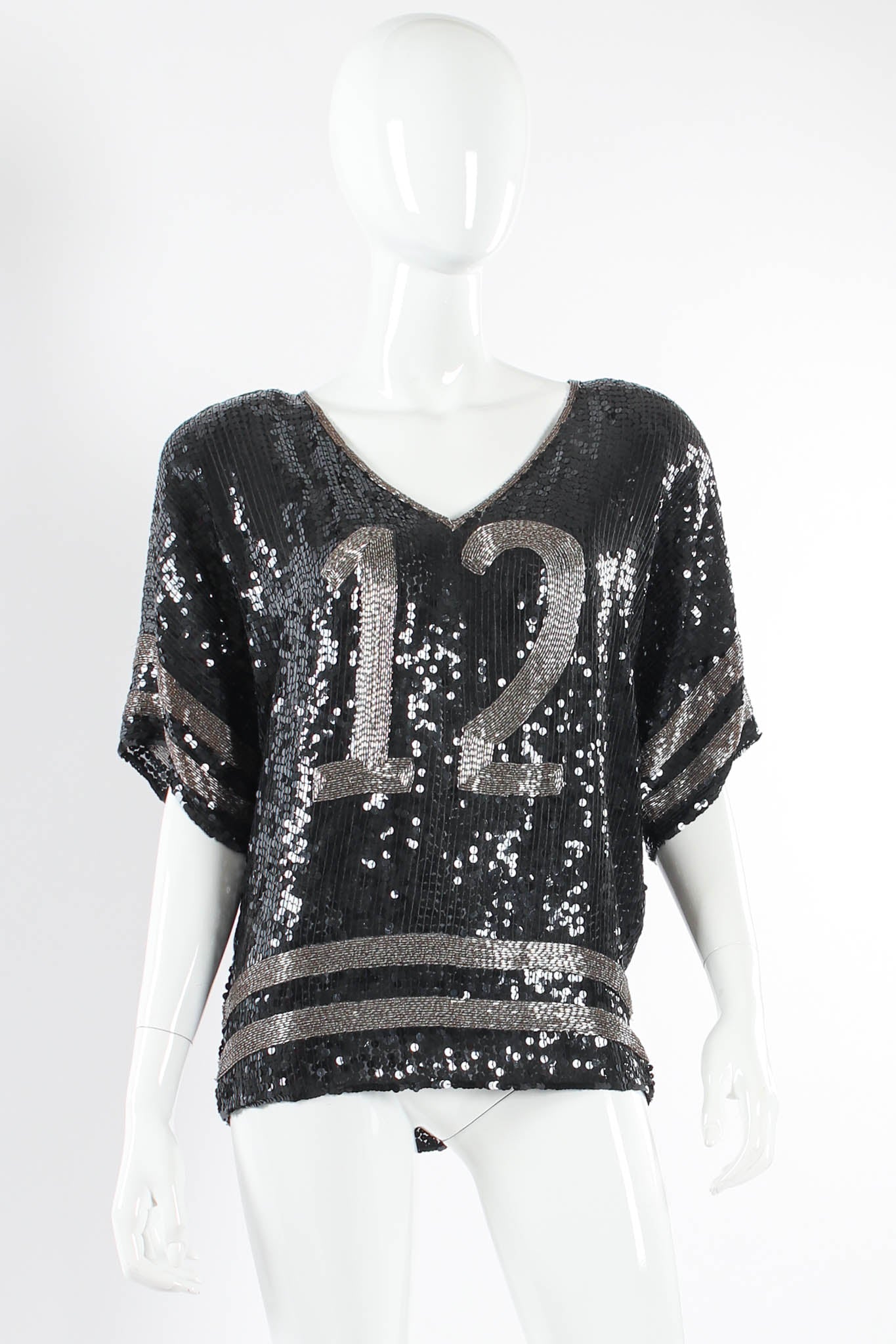 Vintage Hattie Silk Sequin Sporty Jersey mannequin front @ Recess Los Angeles