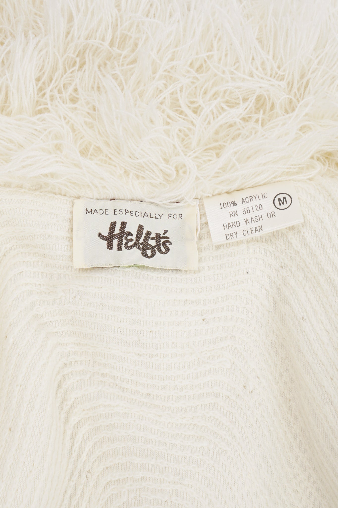 Vintage Arissa for Helfts Shag Carpet Coat label at Recess Los Angeles