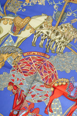 Vintage Hermes Annie Faivre  Art Des Steppes Silk Scarf detail at Recess Los Angeles