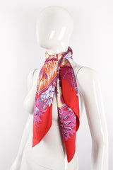 Vintage Hermes Laurence Toutsy Bourthoumieux Aloha silk scarf on Mannequin at Recess LA