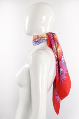 Vintage Hermes Laurence Toutsy Bourthoumieux Aloha silk scarf on Mannequin at Recess LA