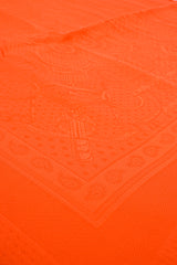 Vintage Hermes Classic Orange Jacquard Scarf detail at Recess Los Angeles