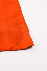 Vintage Hermes Classic Orange Jacquard Scarf rolled hem at Recess Los Angeles