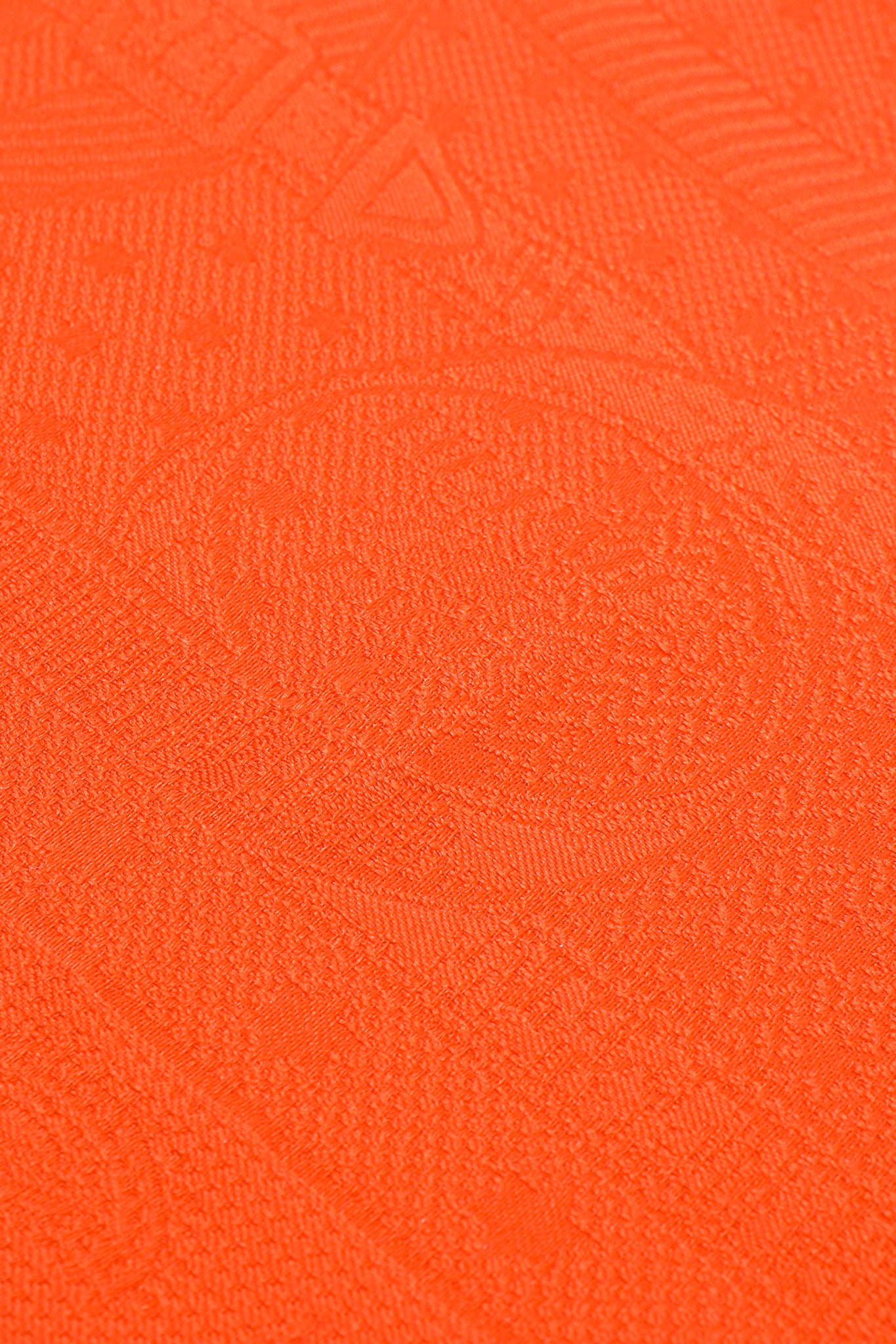 Vintage Hermes Classic Orange Jacquard Scarf signature at Recess Los Angeles