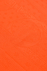 Vintage Hermes Classic Orange Jacquard Scarf signature at Recess Los Angeles