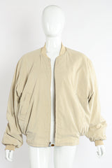 Vintage Hermés Motor Club Silk Print Bomber Jacket on Mannequin reverse at Recess Los Angeles