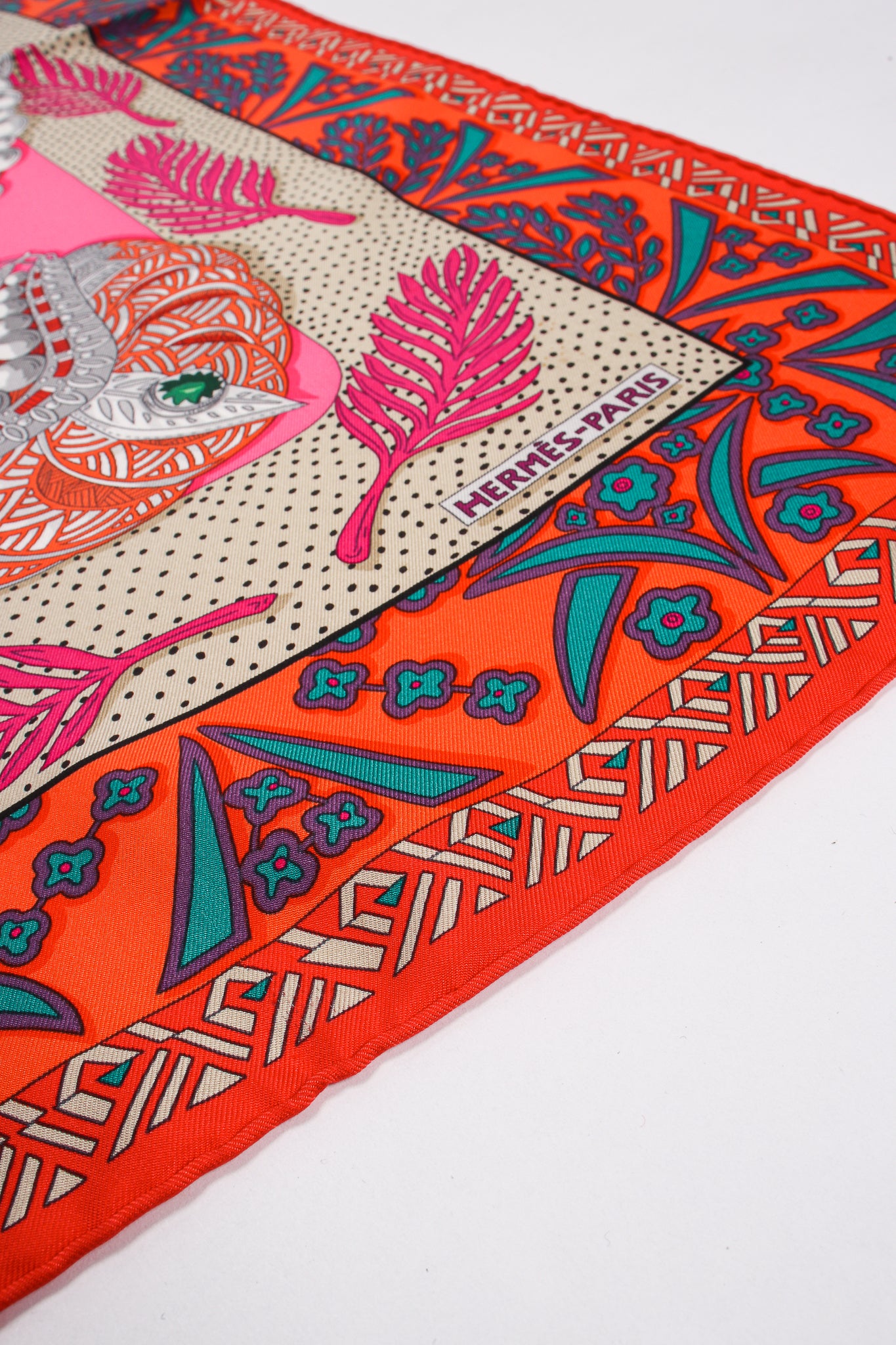 Vintage Hermes boxed Zenobie Reine De Palmyre Queen Silk Scarf at Recess Los Angeles