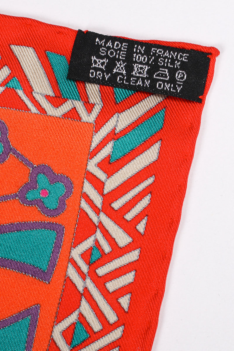 Vintage Hermes boxed Zenobie Reine De Palmyre Queen Silk Scarf label at Recess Los Angeles