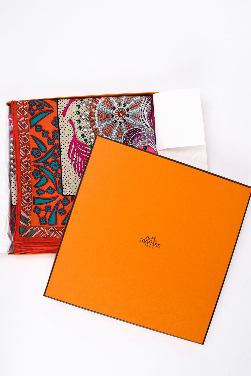 Vintage Hermes boxed Zenobie Reine De Palmyre Queen Silk Scarf gift at Recess Los Angeles