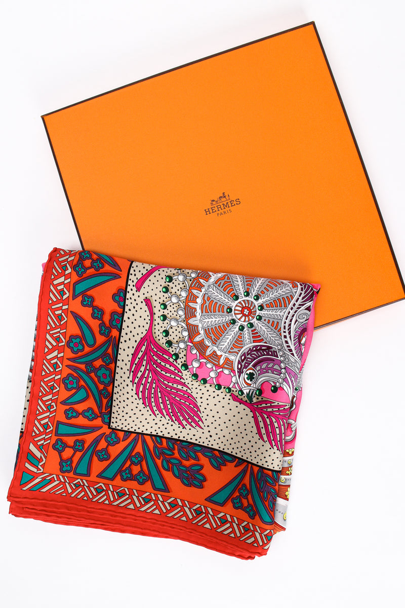 Vintage Hermes boxed Zenobie Reine De Palmyre Queen Silk Scarf box at Recess Los Angeles