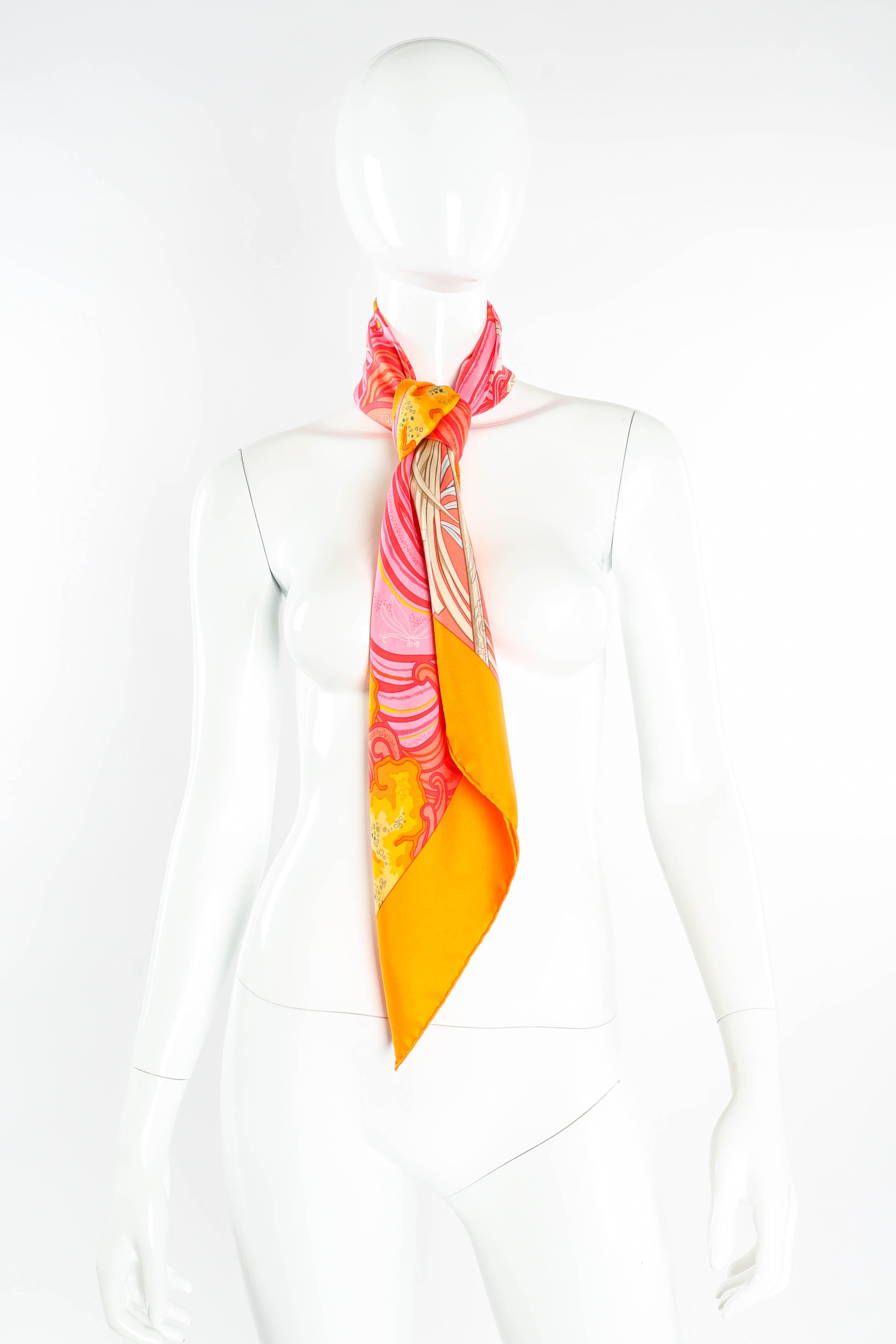 Vintage Hermés Mediterranean Wave Scarf on mannequin @ Recess LA