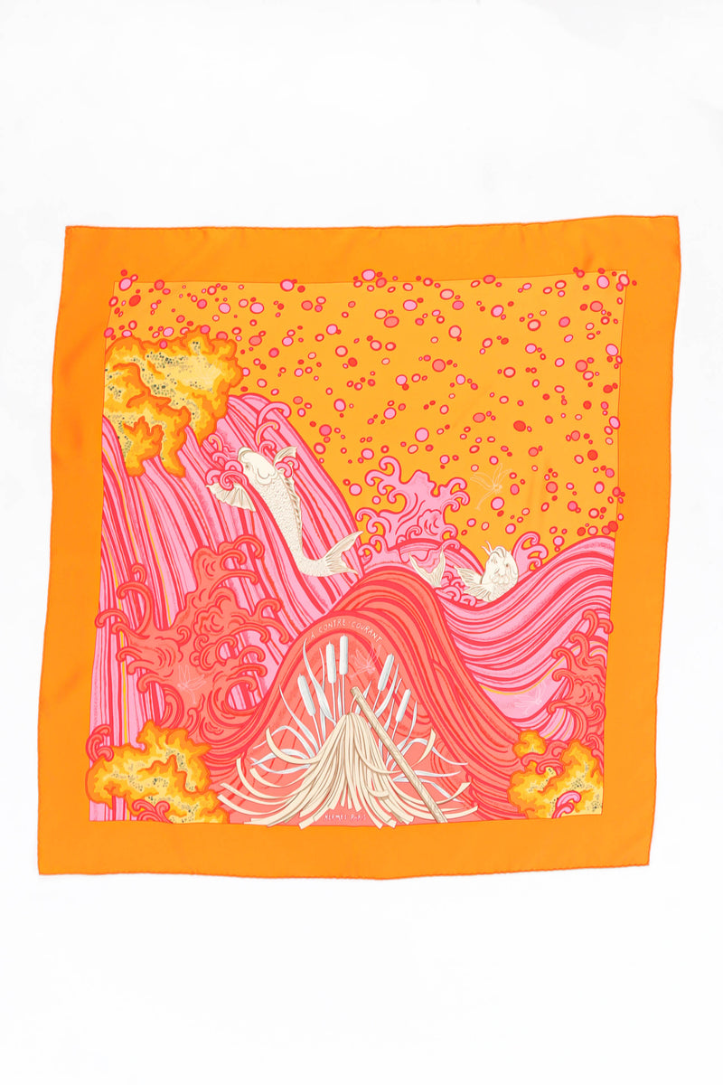 Vintage Hermés Mediterranean Wave Scarf open flat @ Recess LA