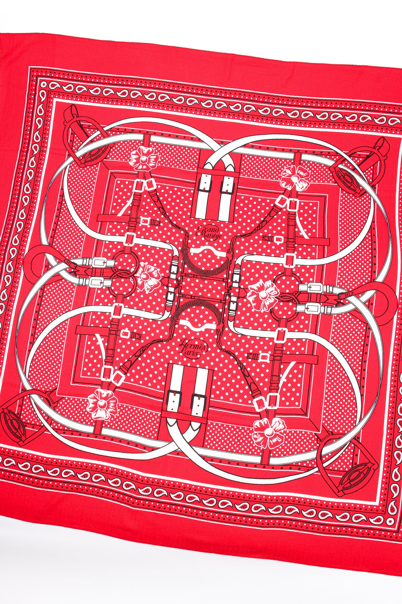 Vintage Hermes Oversized Red Grand Manège Scarf at Recess Los Angeles