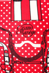 Vintage Hermes Oversized Red Grand Manège Scarf title at Recess Los Angeles