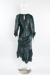 Vintage Holly's Harp Silk Metallic Moiré Velvet Burnout Dress mannequin back @ Recess LA