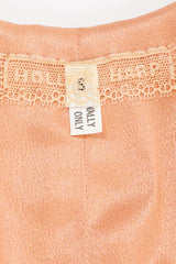 Vintage Holly's Harp Peach Satin Rhinestone Duster & Dress Set label at Recess Los Angeles