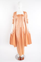 Vintage Holly's Harp Peach Satin Duster & Dress Set on Mannequin front at Recess Los Angeles