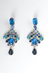 Vintage Schreiner Crystal Chandelier Earrings flat front @ Recess LA