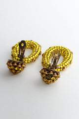 Vintage Rhinestone Chartreuse Hoop Earrings open back @ Recess Los Angeles