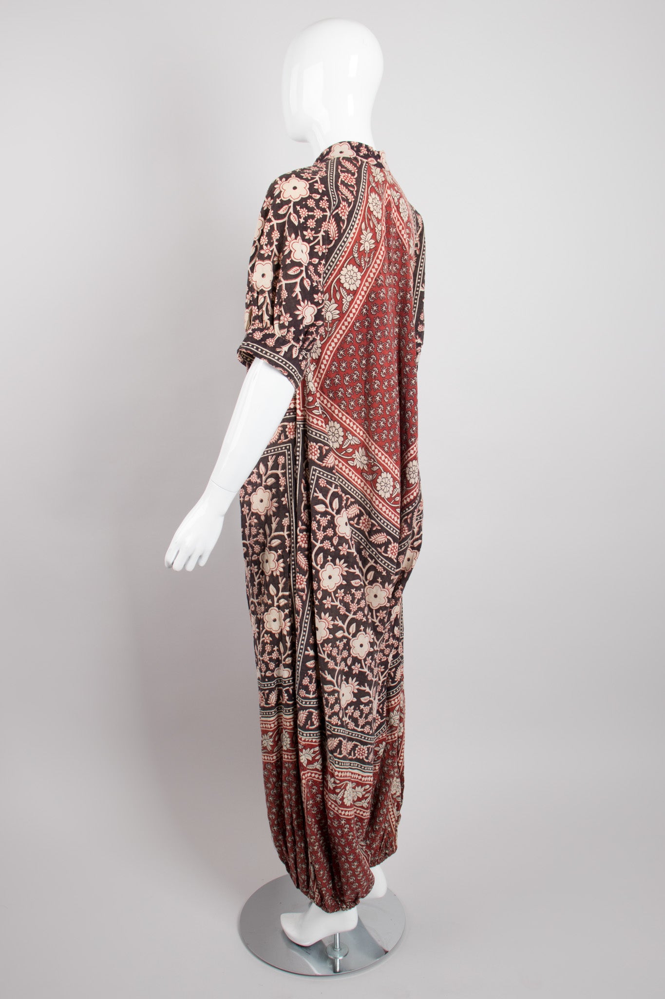 India Imports Cotton Batik Print Onesie Harem Jumpsuit