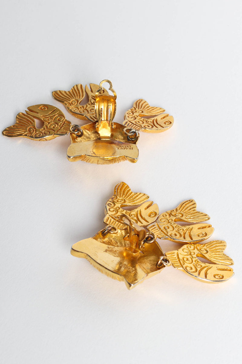 Vintage Isabel Canovas Triple Cat Fish Earrings open clip-ons @ Recess Los Angeles