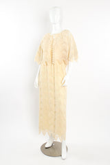 Vintage Michael Novarese Guipure Lace Dress & Jacket Set on Mannequin front at Recess Los Angeles