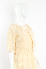 Vintage Michael Novarese Guipure Lace Dress Set on Mannequin front crop at Recess Los Angeles