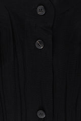 Vintage Issey Miyake Crinkle Pleat Tunic Suit Dress front buttons close @ Recess Los Angeles