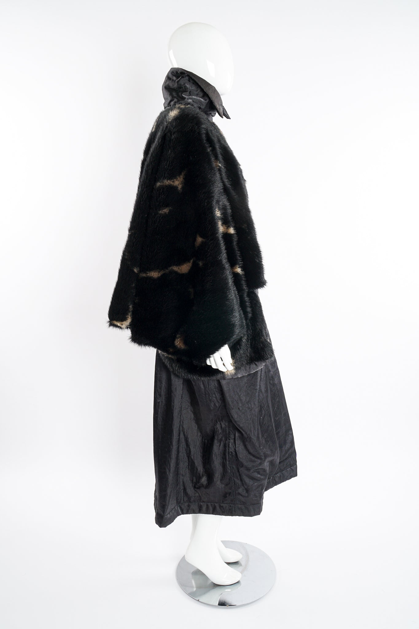 Vintage Issey Miyake Avant Garde Faux Fur Overcoat on Mannequin side at Recess Los Angeles