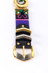 Canvas coated leather belt by Istante buckle close @recessla