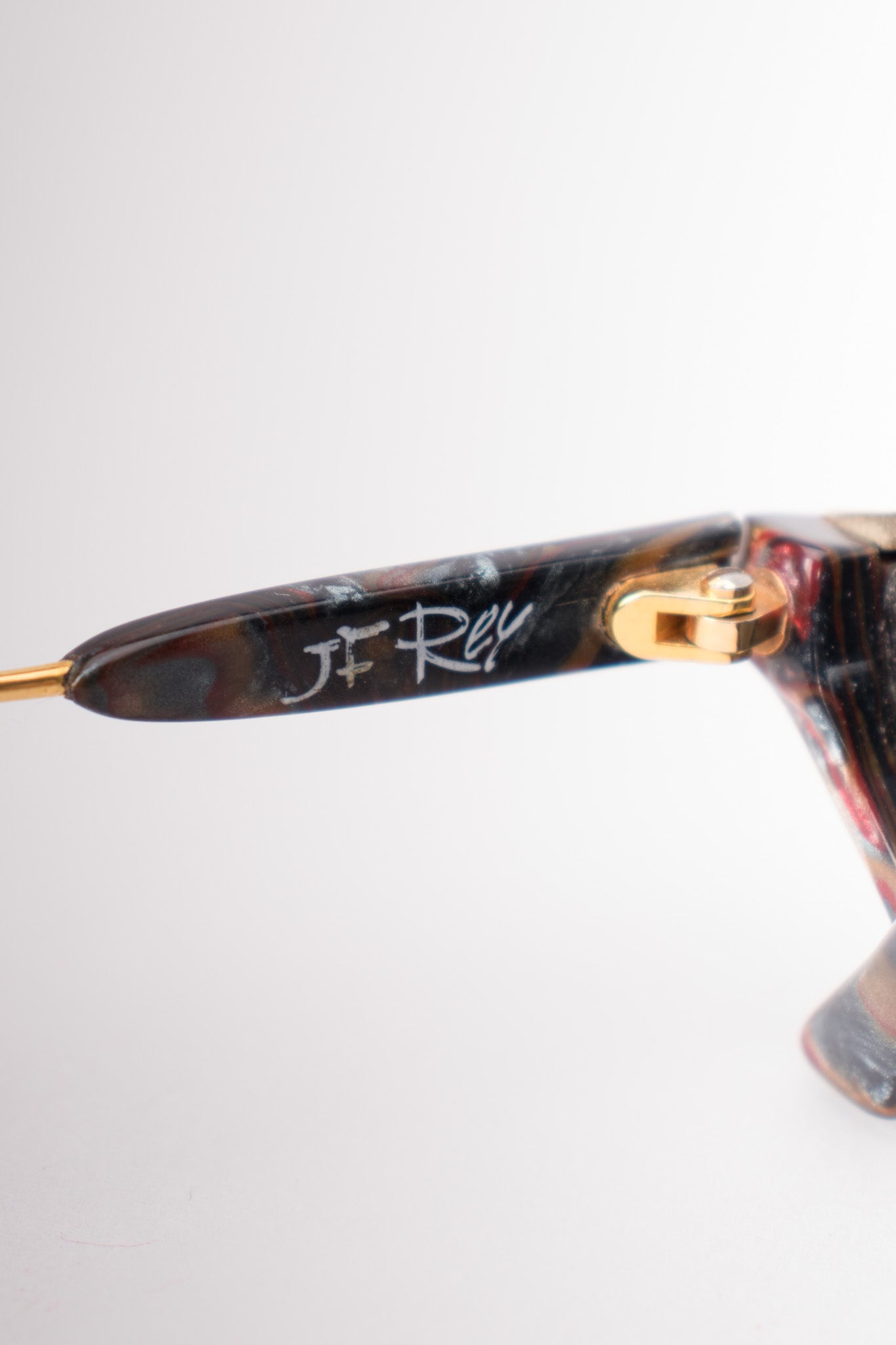 Jean Francois JF Rey Vintage Half Rim Marbleized Sunglasses