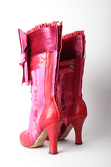 John Galliano Lolita Punk Satin Velvet Bow Boots