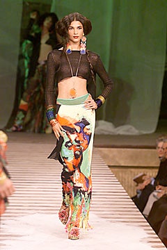 Vintage Jean Paul Gaultier S/S 2000 Runway Abstract Triple Exposure Rasta Skirt Recess LA