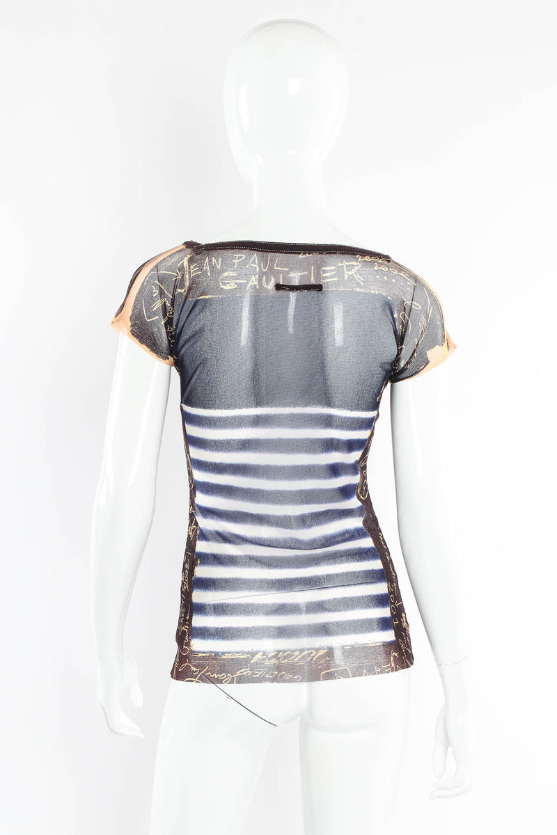 Vintage Jean Paul Gaultier 2001 Graffiti Nautical Mesh Tee mannequin back @ Recess Los Angeles