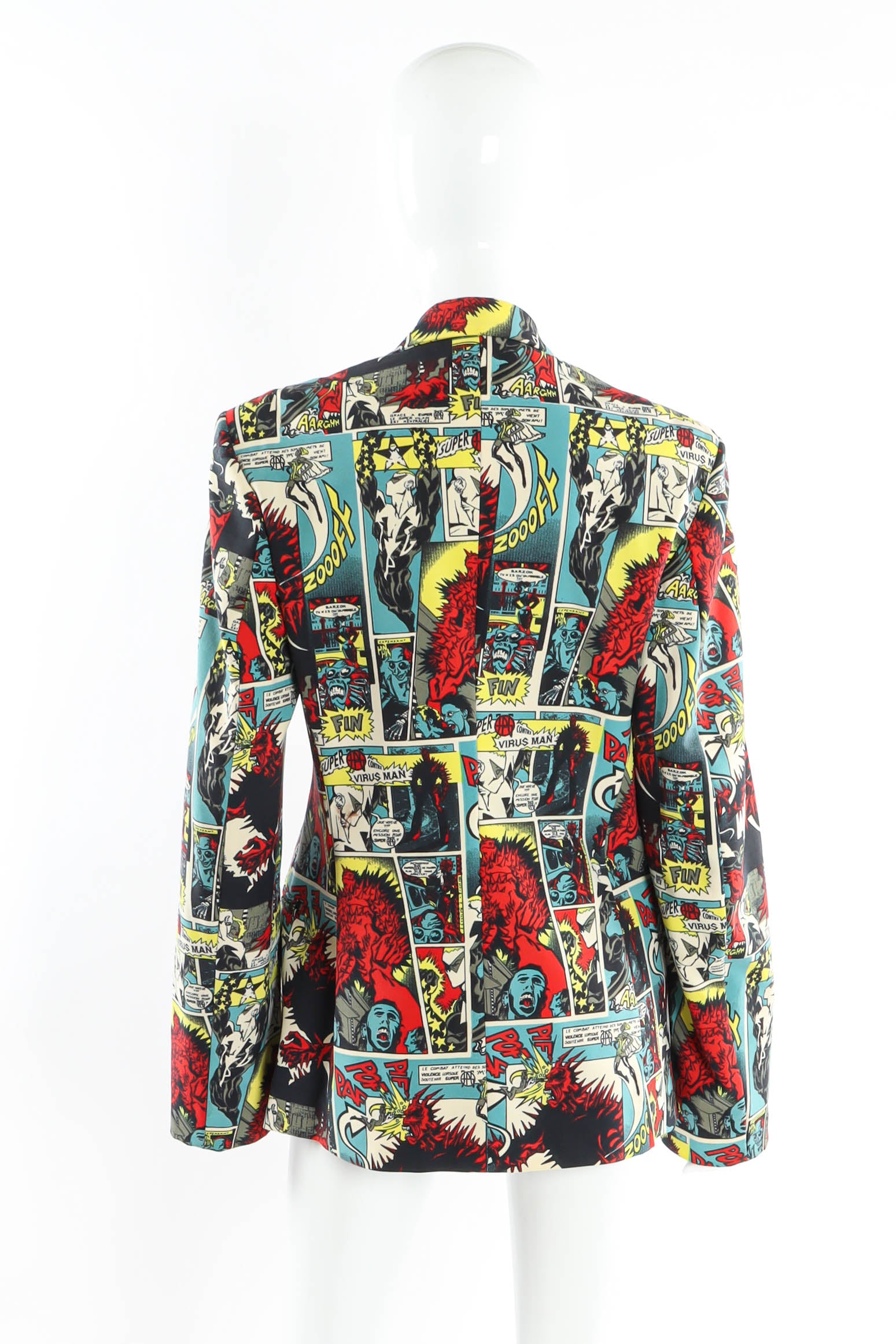 Vintage JPG Monogram Comic Book Blazer mannequin back  @ Recess LA