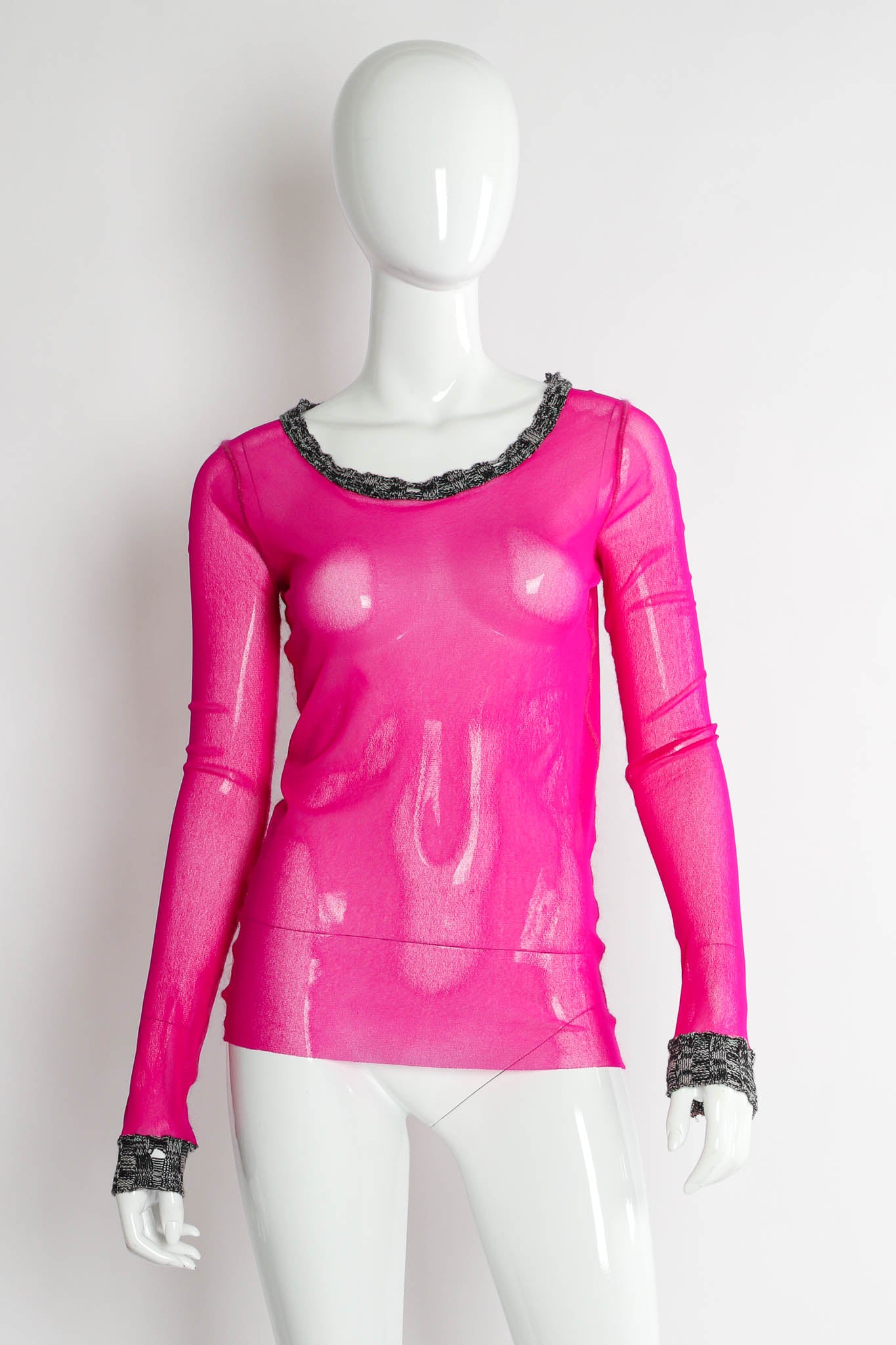 Vintage Jean Paul Gaultier Yarn Trim Mesh Top mannequin front @ Recess LA