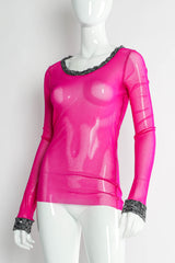 Vintage Jean Paul Gaultier Yarn Trim Mesh Top mannequin angle front @ Recess LA