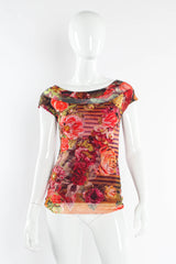 Vintage Jean Paul Gaultier Soleil Floral Bloom Mesh Top mannequin front @ Recess LA