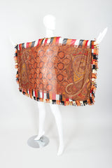 Vintage Jean Paul Gaultier Floral Paisley Mesh Poncho on Mannequin outstretch at Recess