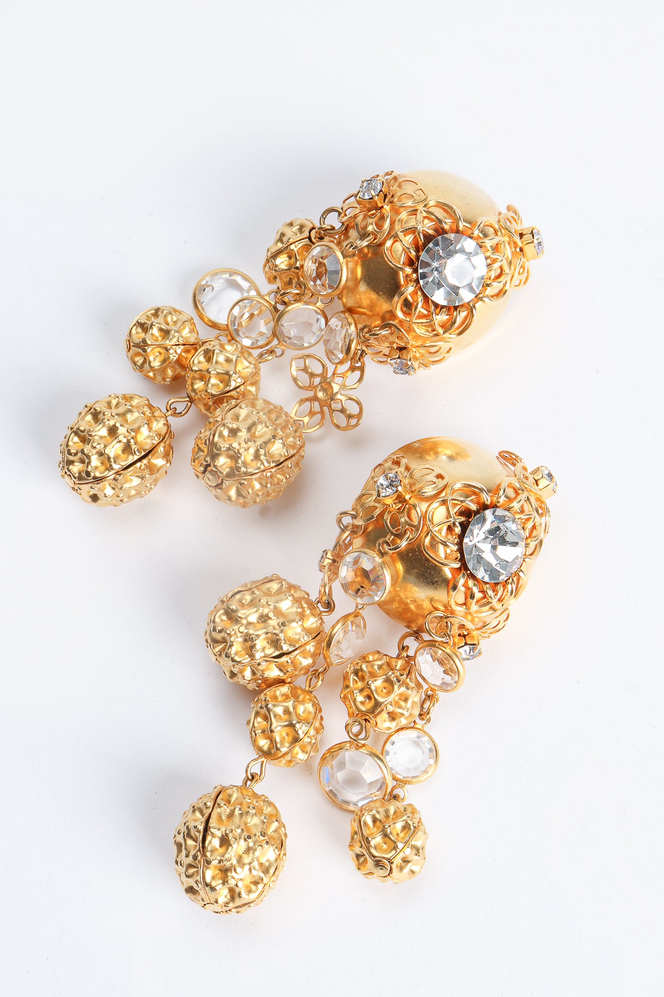 Vintage JRM Dome Waffle Ball Drop Earrings at Recess Los Angeles