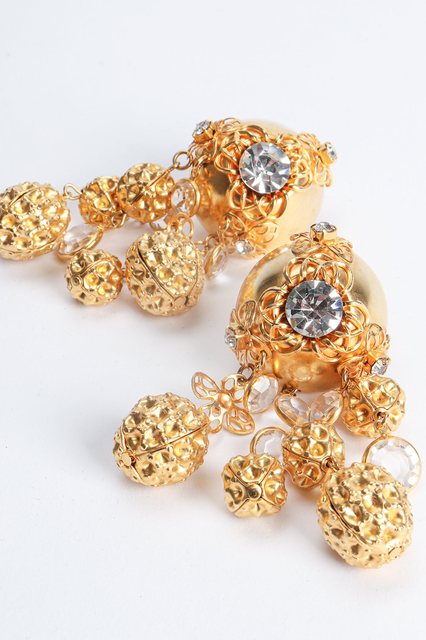 Vintage JRM Dome Waffle Ball Drop Earrings at Recess Los Angeles