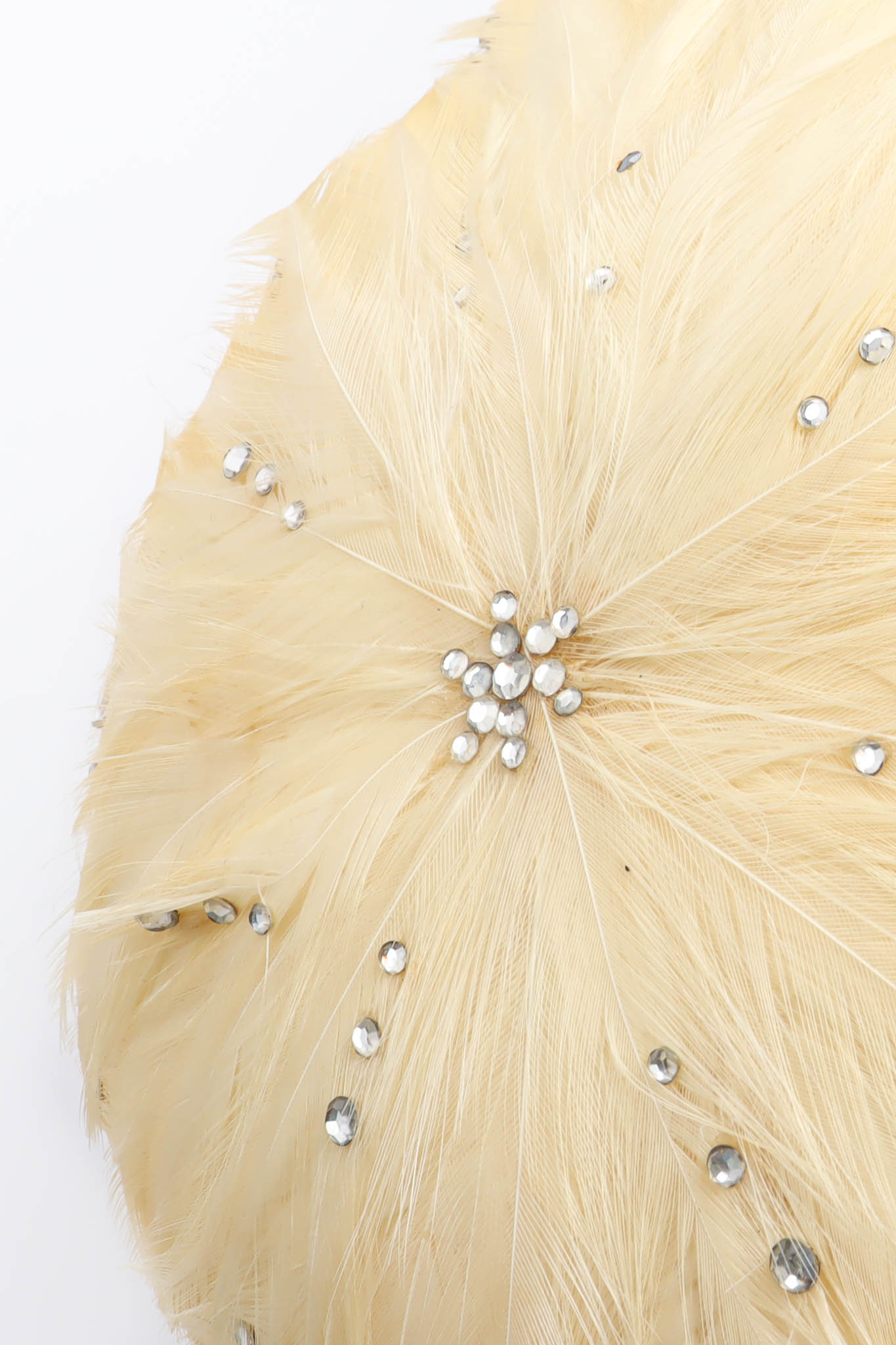 Vintage Jack McConnell Blonde Rhinestone Feather Hat rhinestone detail  @ Recess Los Angeles