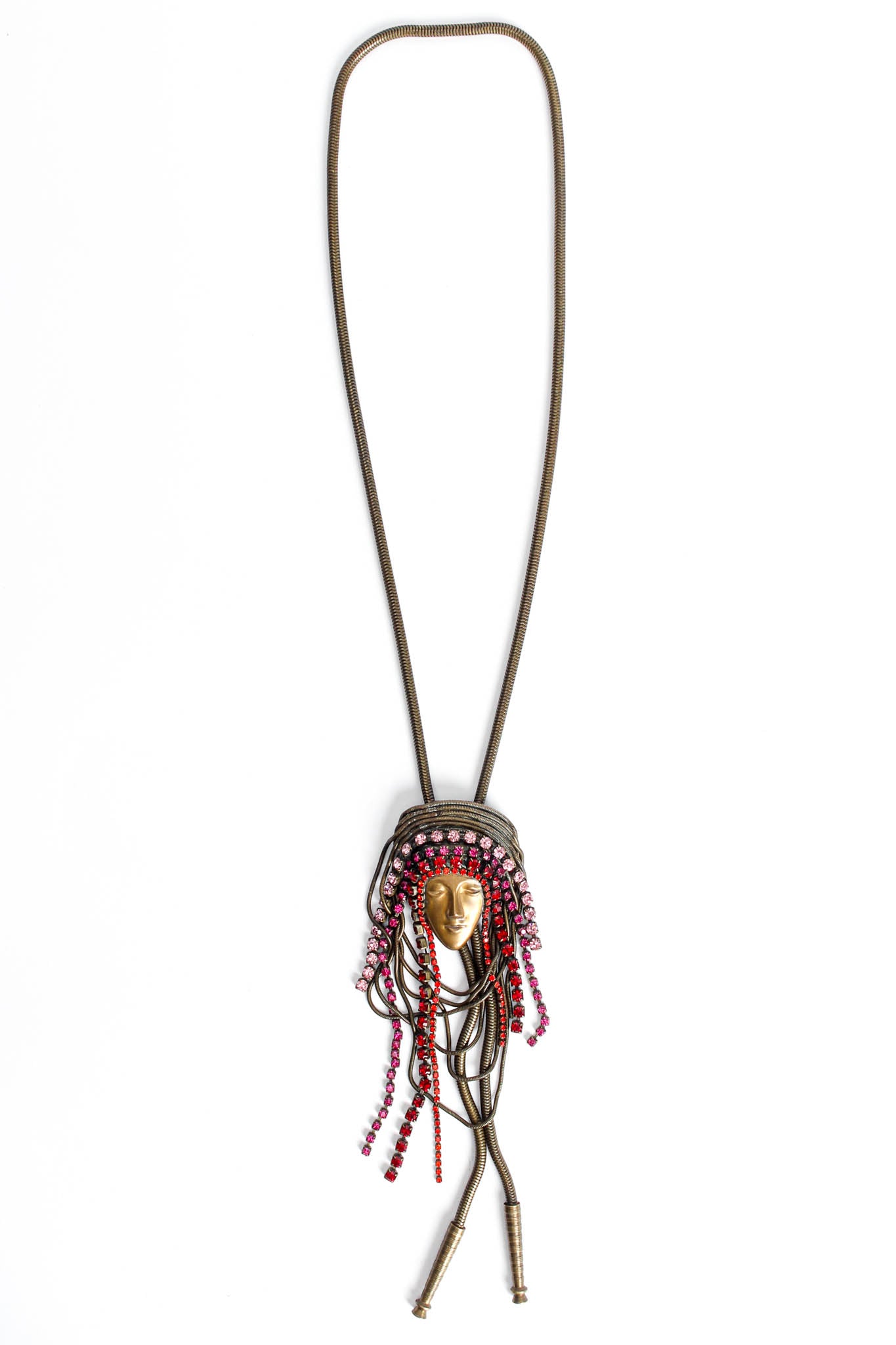 Jeweled Face Bolo Tie Necklace